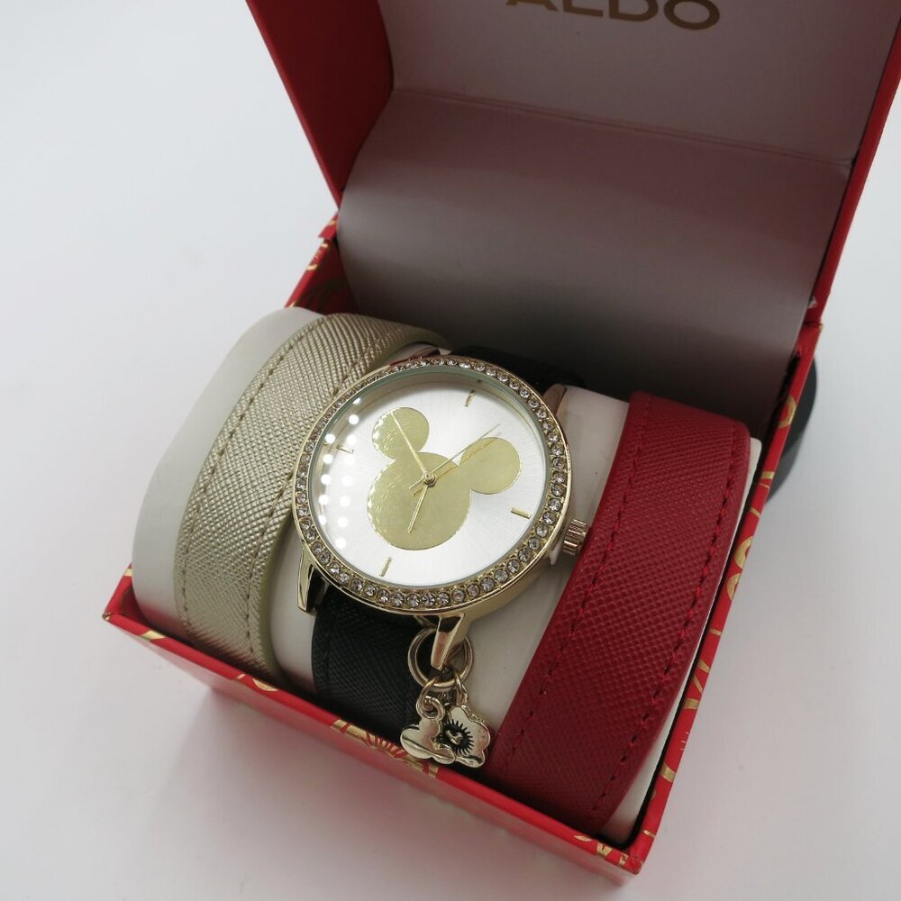 Limited Edition Disney x Aldo Ear-ly Mickey Watch Set BNIB Interchangeable Bands